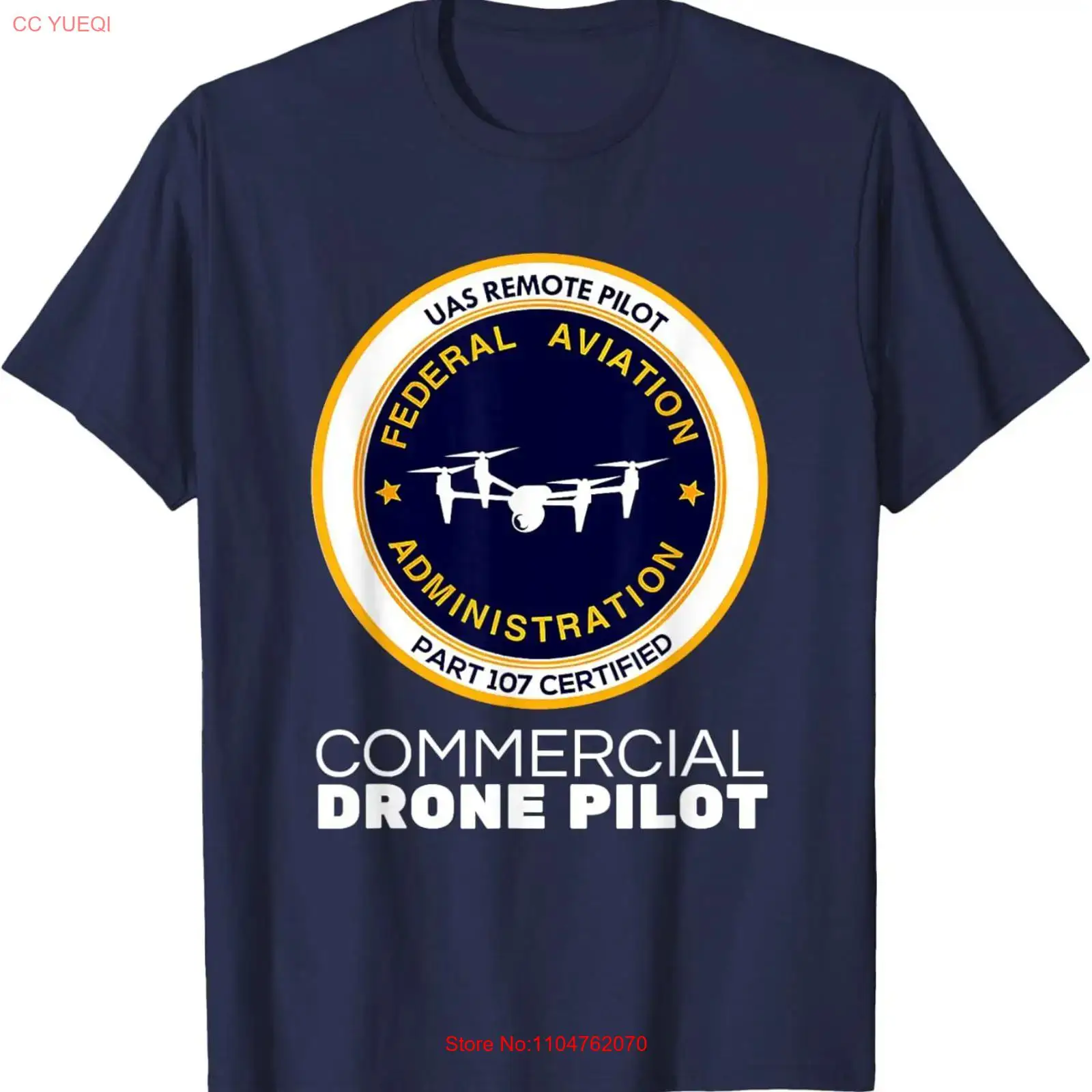 Commercial Printing & Graphics - T-shirt FAA Commercial Drone Pilot, vintage,