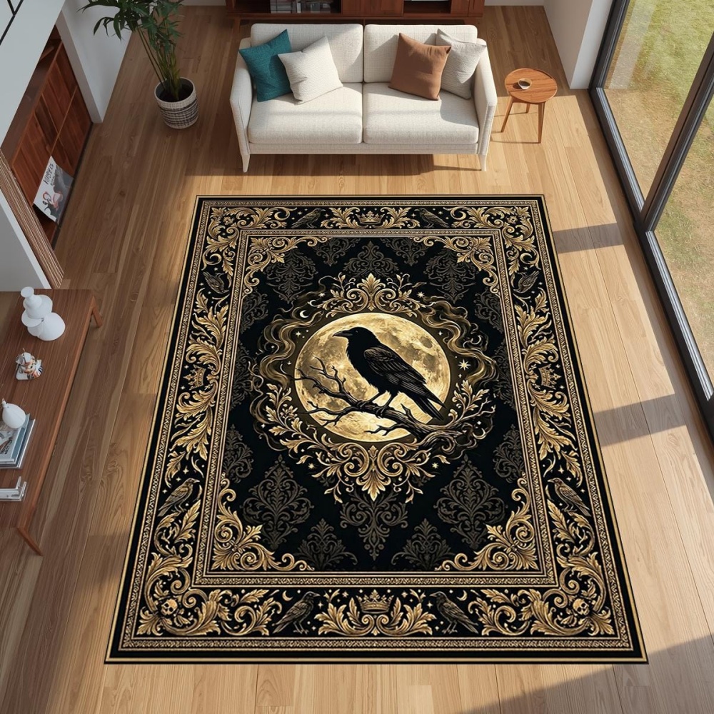 Commercial Printing & Graphics - Grand tapis imprimé gothique Golden Raven